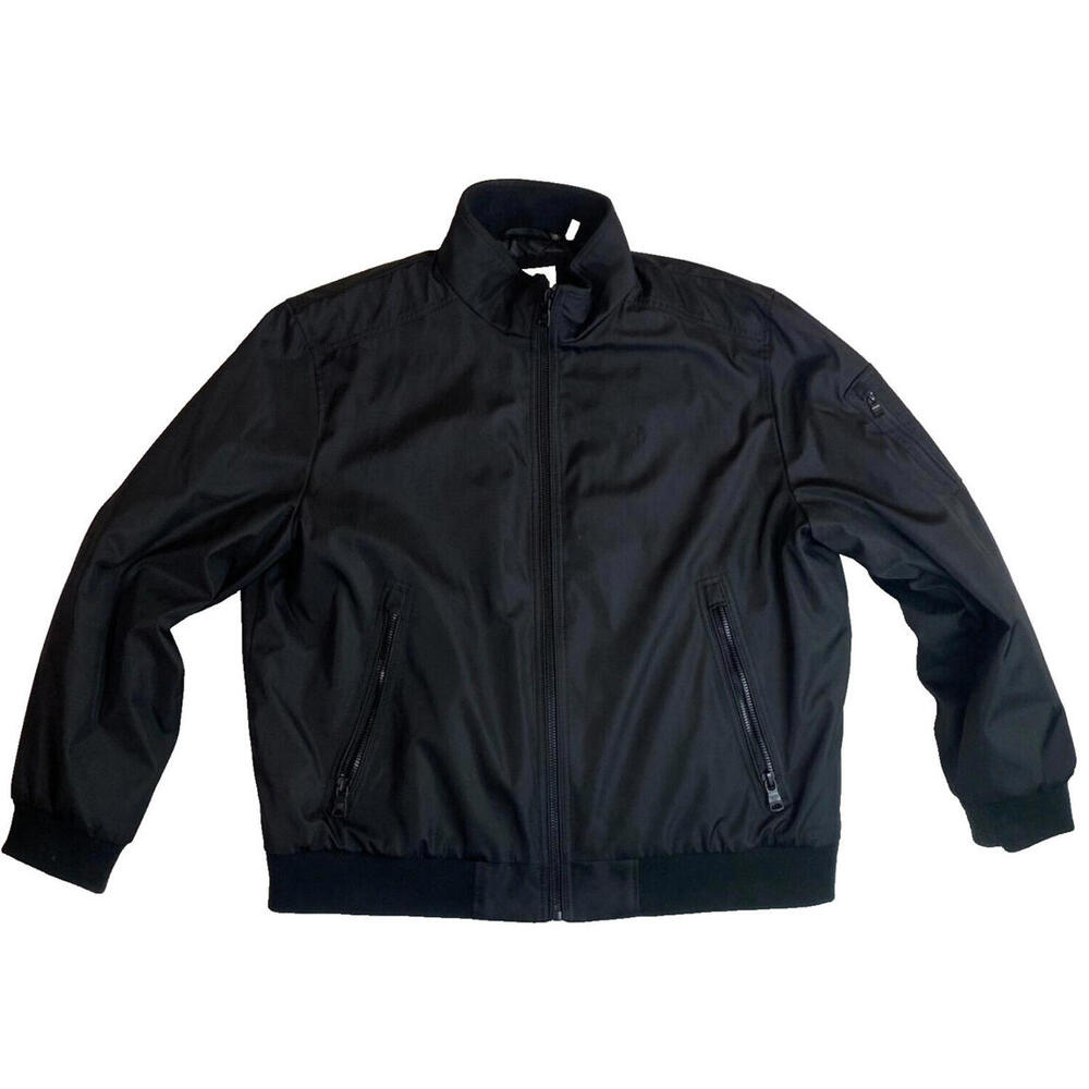 CALVIN KLEIN Mens XL Bomber Jacket Ripstop Black Water‎ Resistant
